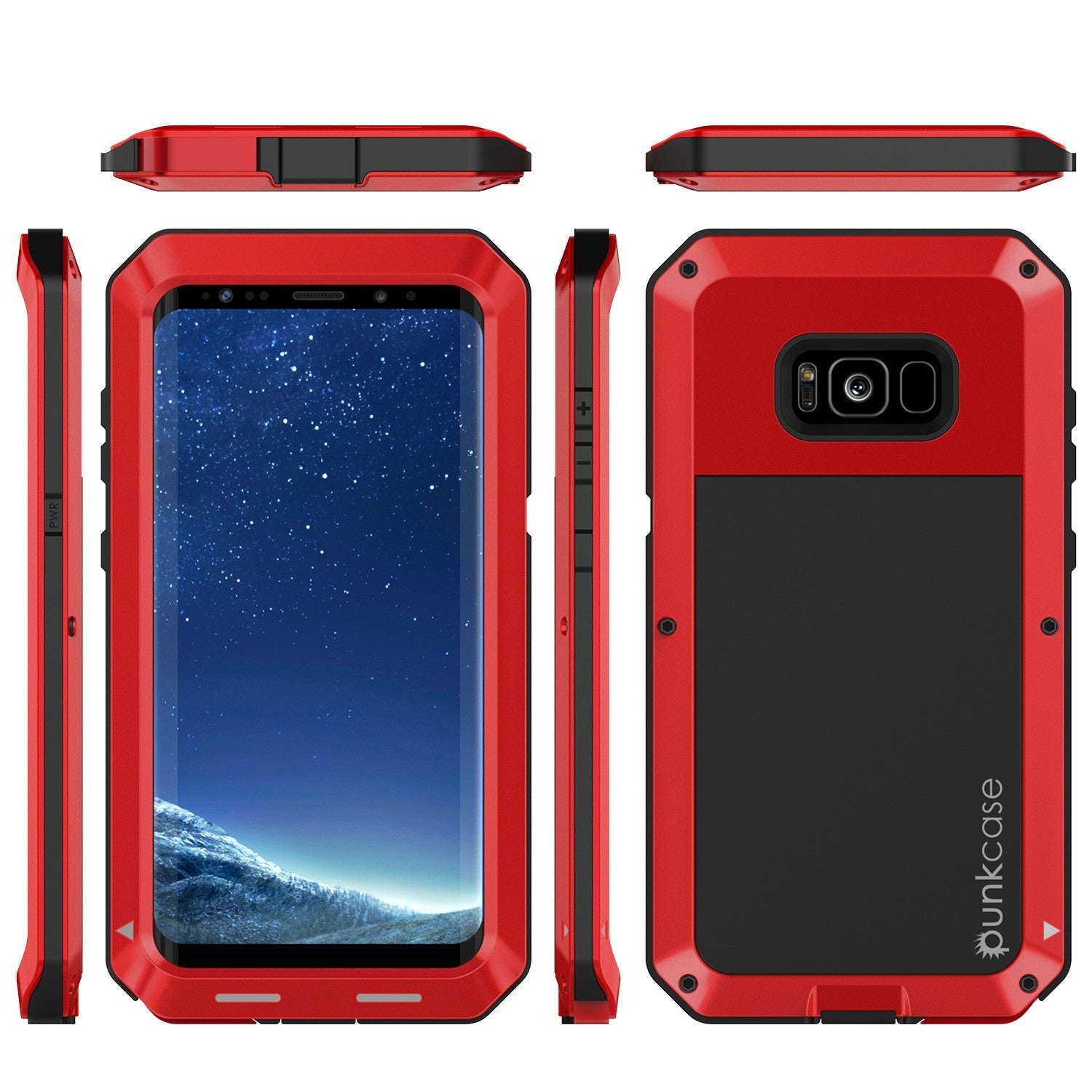 Galaxy S8+ Plus  Case, PUNKcase Metallic Red Shockproof  Slim Metal Armor Case (Color in image: gold)