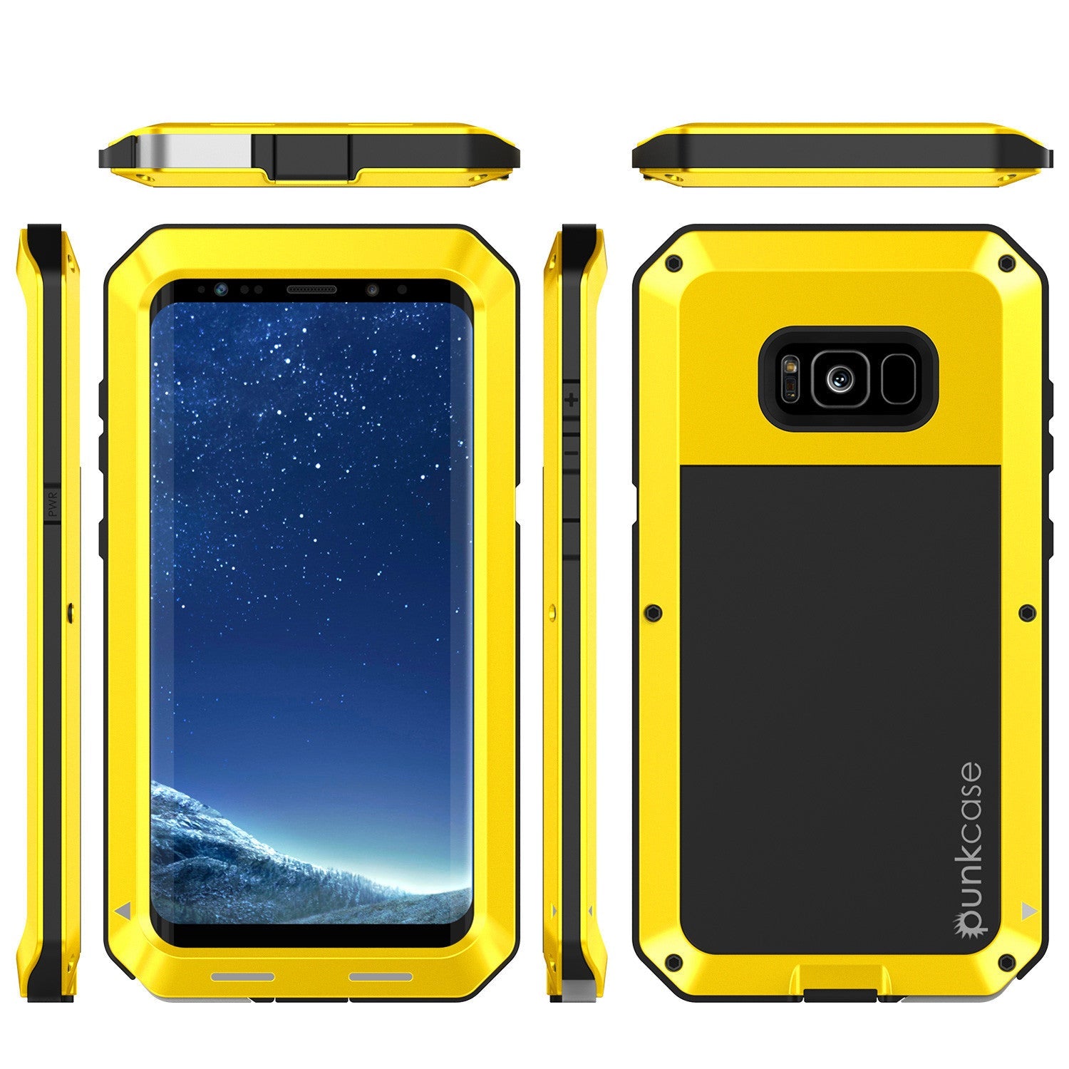 Galaxy S8+ Plus  Case, PUNKcase Metallic Neon Shockproof  Slim Metal Armor Case (Color in image: gold)