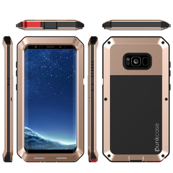 Galaxy S8+ Plus  Case, PUNKcase Metallic Gold Shockproof  Slim Metal Armor Case [Gold]