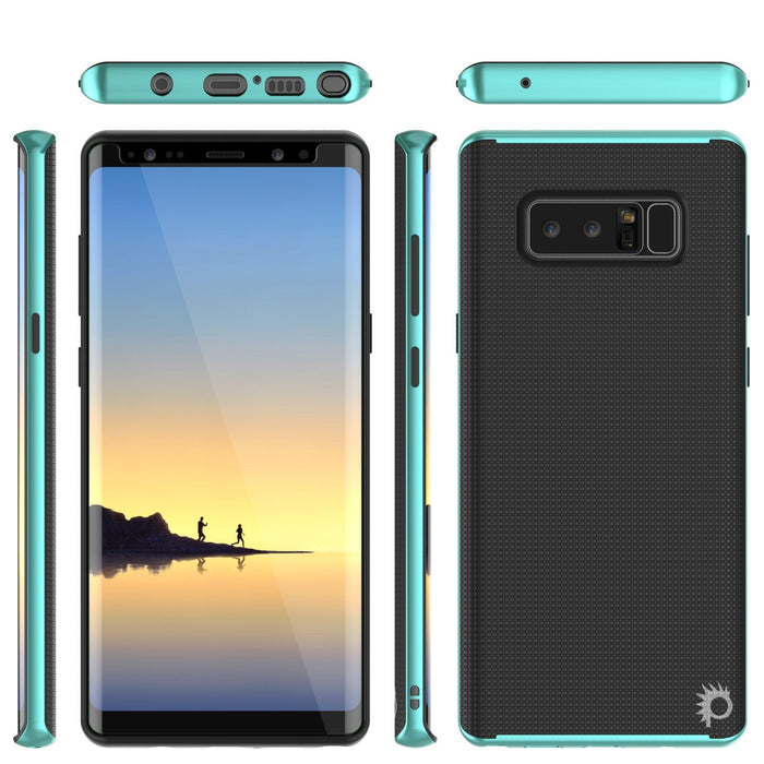 Galaxy Note 8 Case, PunkCase [Stealth Series] Hybrid 3-Piece Shockproof Dual Layer Cover [Non-Slip] [Soft TPU + PC Bumper] with PUNKSHIELD Screen Protector for Samsung Note 8 [Teal] (Color in image: Black)
