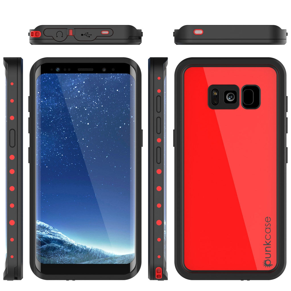 Galaxy S8 Waterproof Case PunkCase StudStar Red Thin 6.6ft Underwater IP68 Shock/Snow Proof (Color in image: light blue)