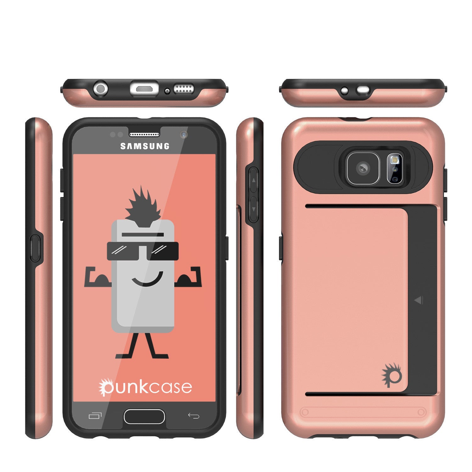 Galaxy S6 EDGE Plus Case PunkCase CLUTCH Rose Gold Series Slim Armor Soft Cover w/ Screen Protector (Color in image: Gold)