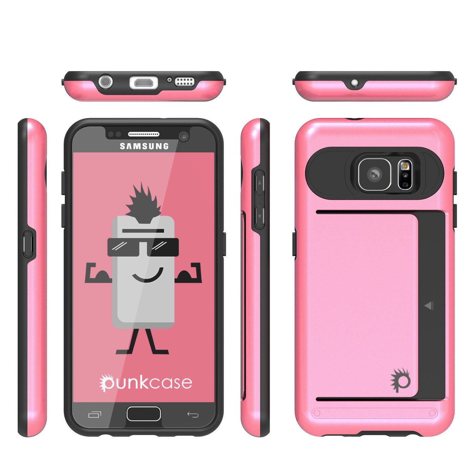 Galaxy S7 EDGE Case PunkCase CLUTCH Pink Series Slim Armor Soft Cover Case w/ Screen Protector (Color in image: Gold)