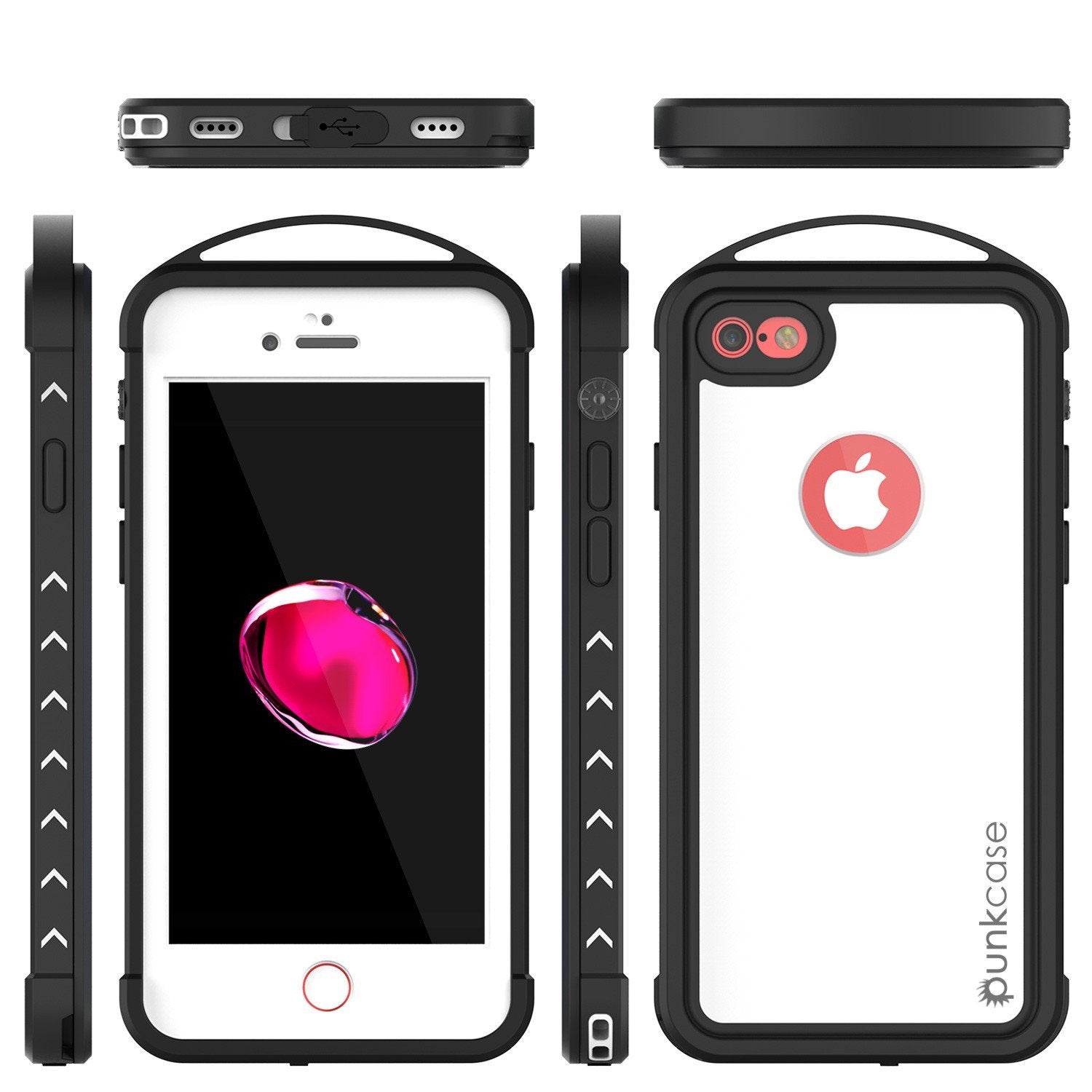 iPhone 8 Waterproof Case, Punkcase ALPINE Series, White | Heavy Duty Armor Cover (Color in image: teal)