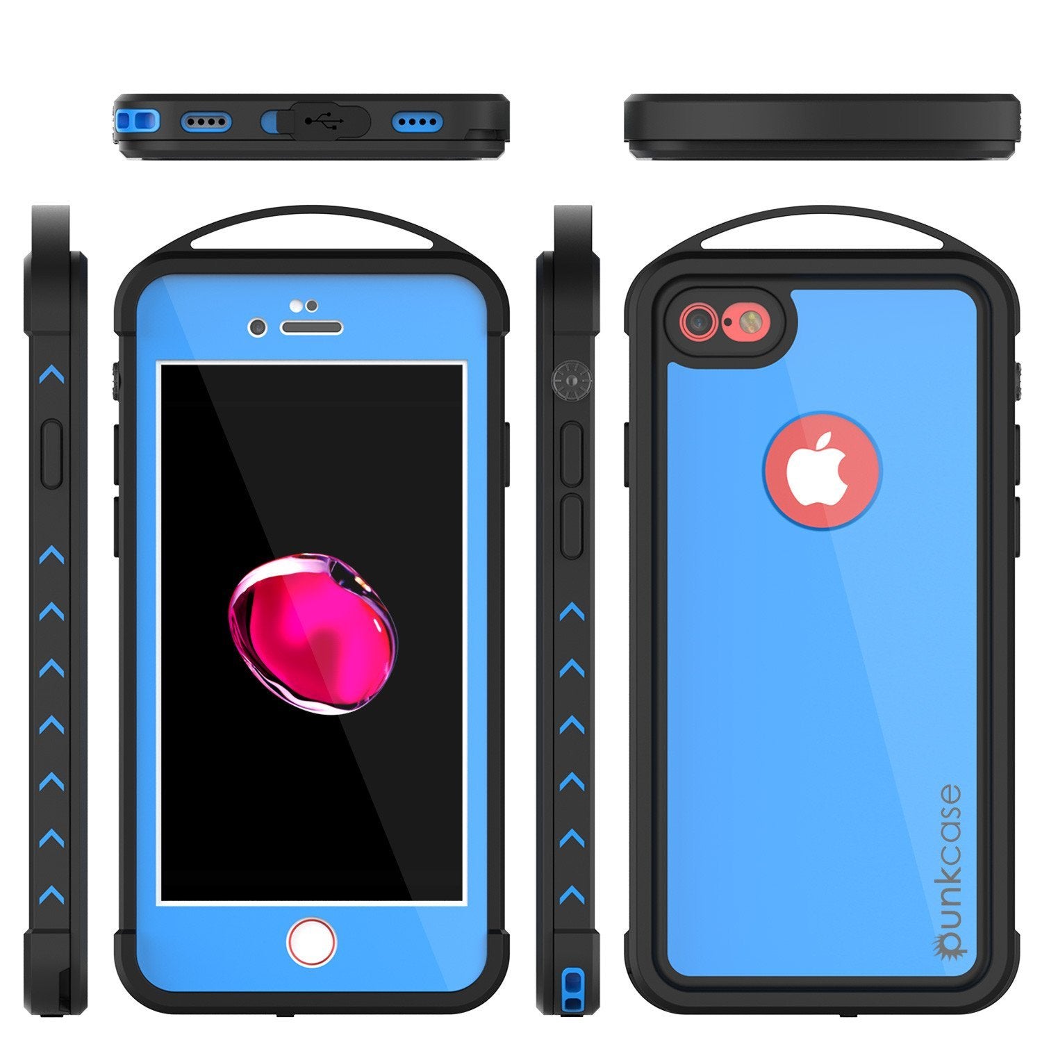 iPhone 8 Waterproof Case, Punkcase ALPINE Series, Light Blue | Heavy Duty Armor Cover (Color in image: light green)