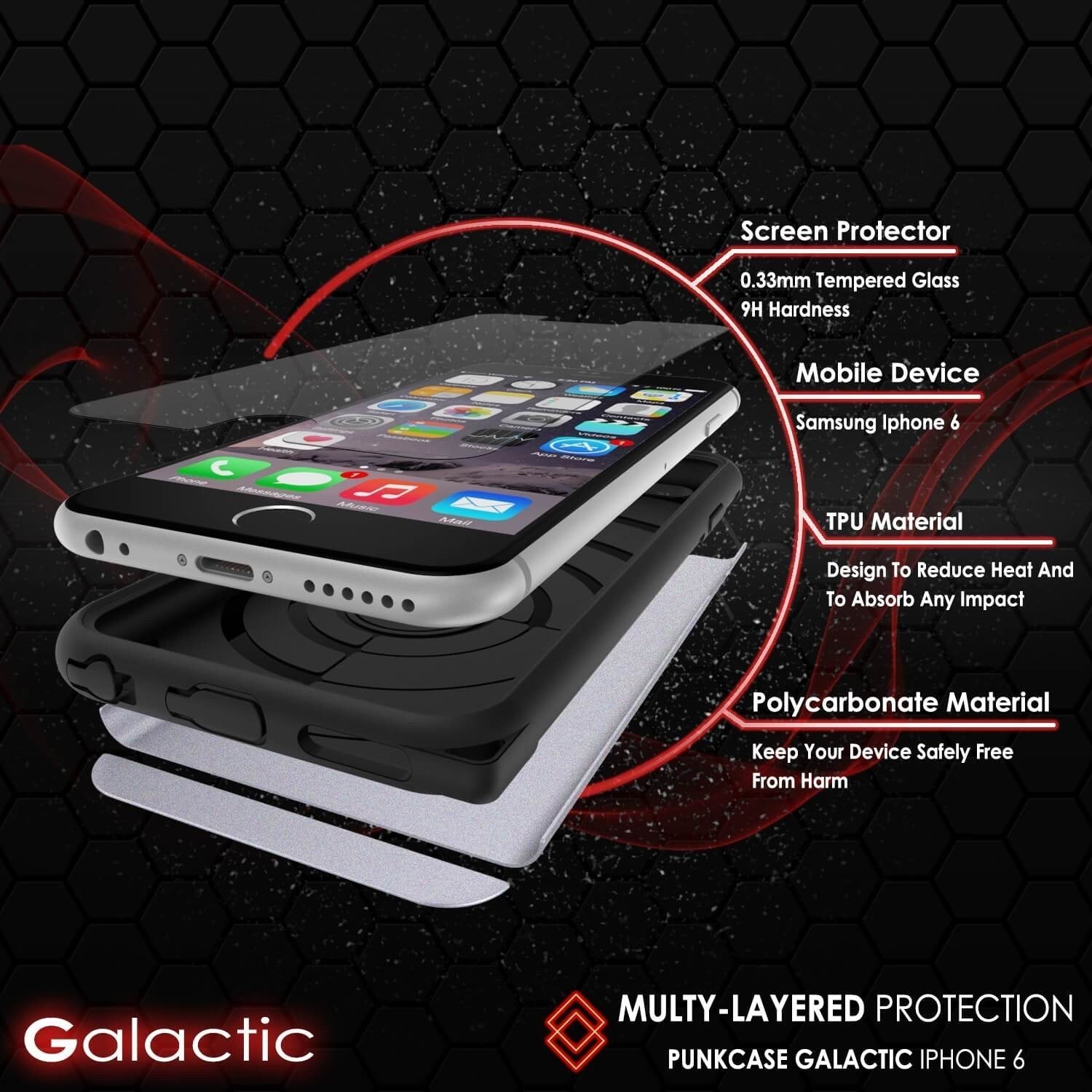 iPhone 5s/5/SE Case PunkCase Galactic SIlver Series Slim w/ Tempered Glass | Lifetime Warranty (Color in image: black)