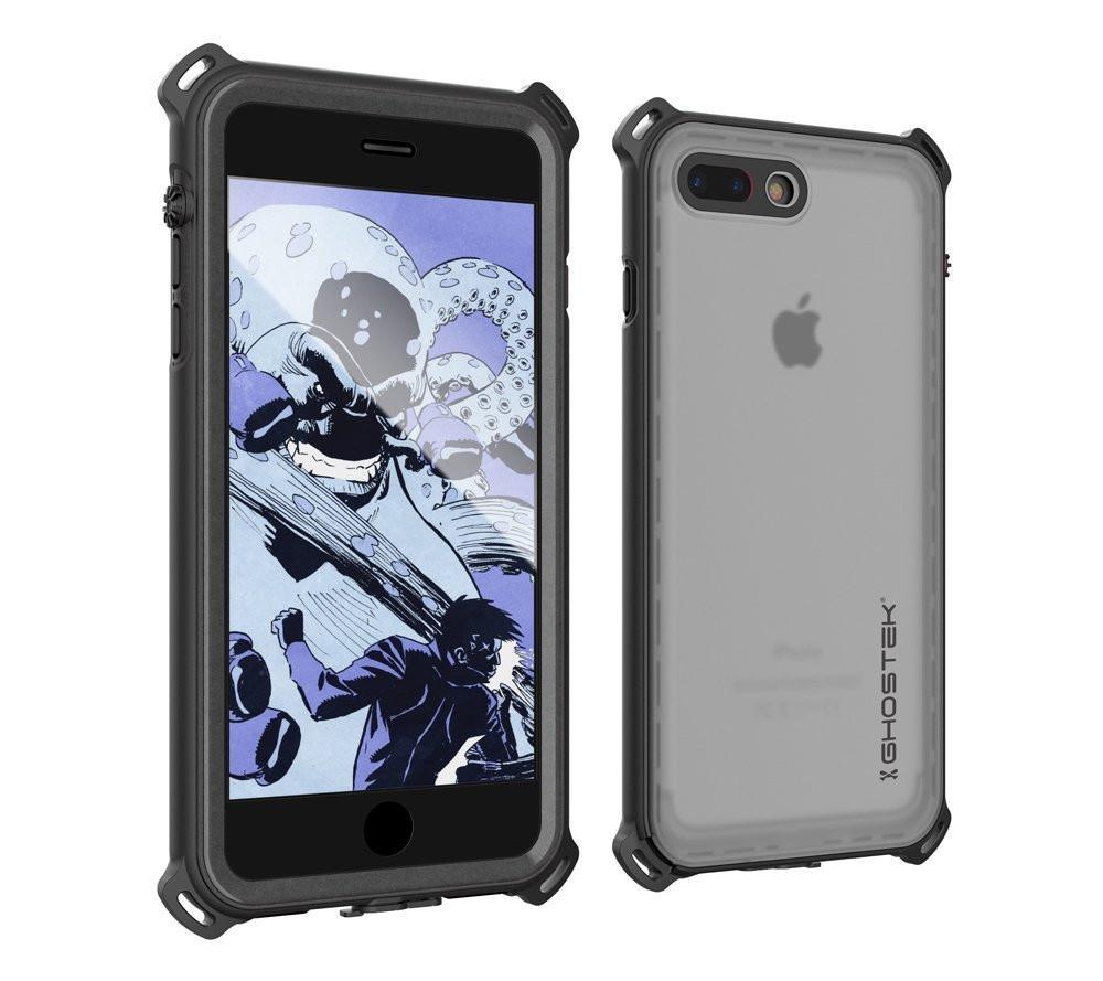 iPhone 8+ Plus Waterproof Case, Ghostek Nautical Series for iPhone 8+ Plus | Slim Underwater Protection | Adventure Duty | Swimming (Black) (Color in image: Black)