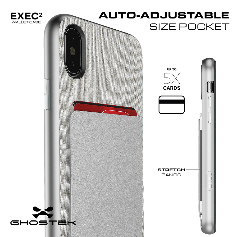 iPhone 7 Case, Ghostek Exec 2 Series for iPhone 7 Protective Wallet Case [BLACK] (Color in image: Purple)
