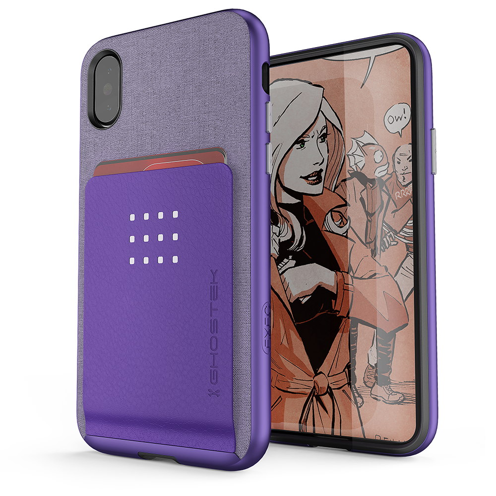 iPhone 7+ Plus Case , Ghostek Exec 2 Series for iPhone 7+ Plus Protective Wallet Case [PURPLE]
