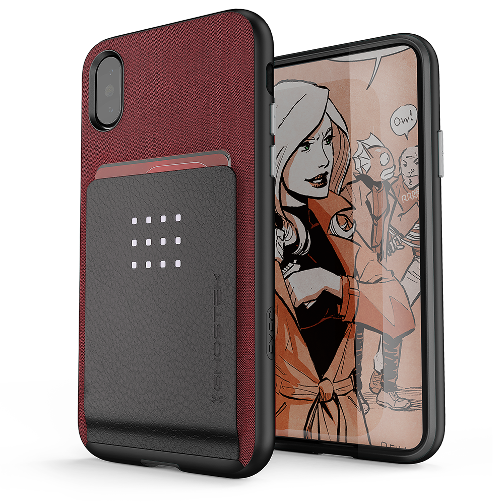 iPhone 7+ Plus Case , Ghostek Exec 2 Series for iPhone 7+ Plus Protective Wallet Case [RED]