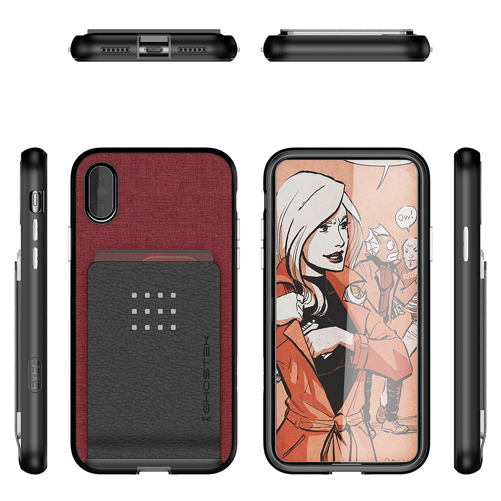 iPhone 7+ Plus Case , Ghostek Exec 2 Series for iPhone 7+ Plus Protective Wallet Case [RED] (Color in image: Purple)