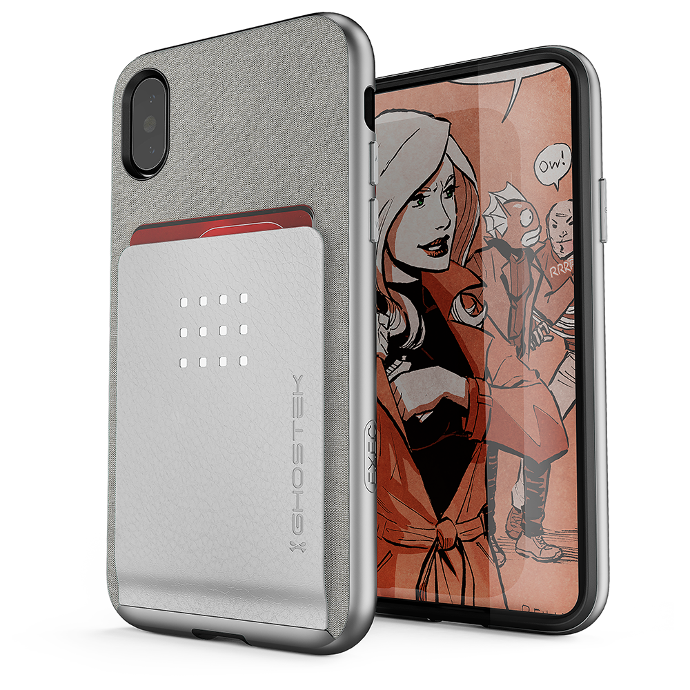 iPhone 7+ Plus Case , Ghostek Exec 2 Series for iPhone 7+ Plus Protective Wallet Case [SILVER]