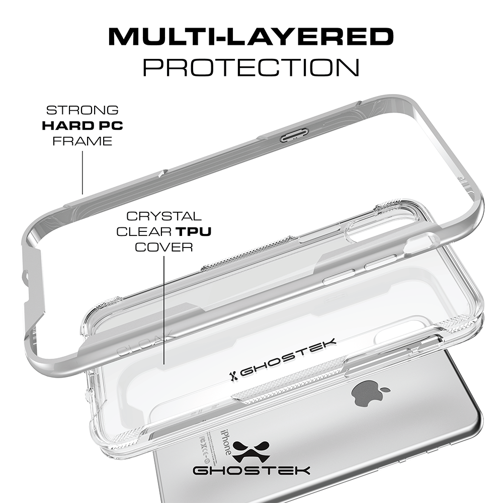 iPhone X Case / iPhone 10 Cover, Ghostek Cloak3 Premium Transparent Tough Rugged Bumper + Unique Diamond Grip Face ID Compatible | Gold (Color in image: Teal)