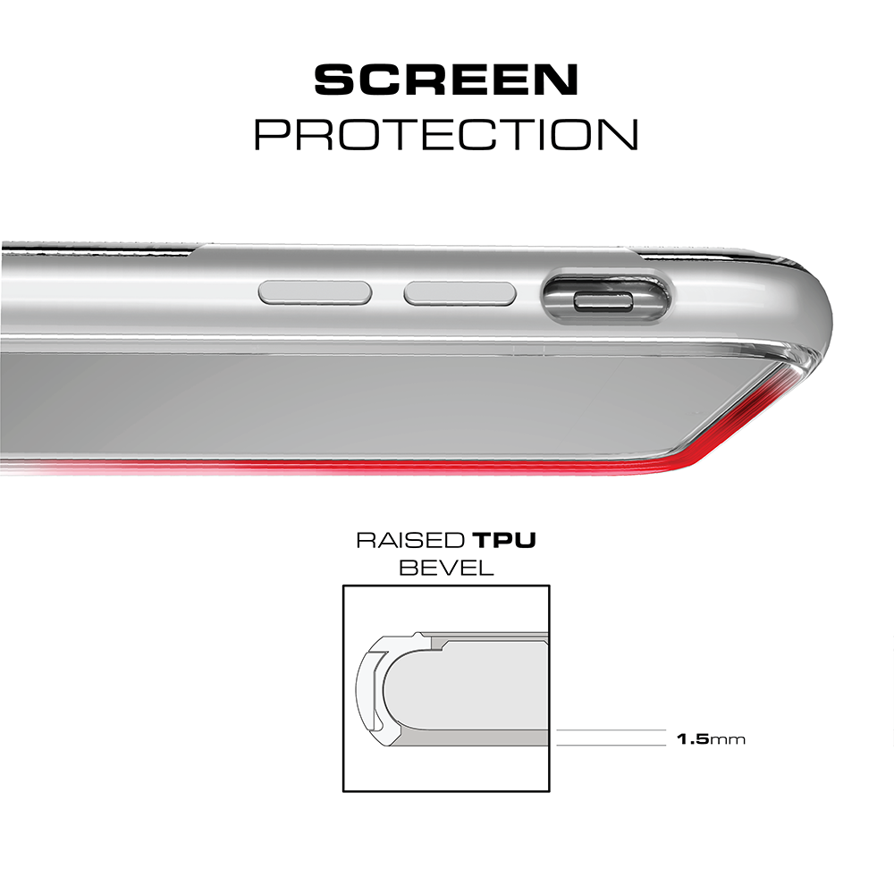Ghostek Cloak 3 Series Apple iPhone X Clear Skin Gel With Reinforced Bumper | Wireless Charging Compatible | Teal (Color in image: Pink)