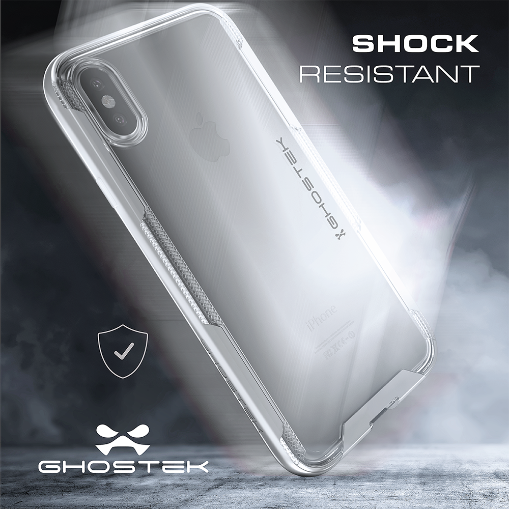 iPhone X Case / iPhone 10 Cover, Ghostek Cloak3 Premium Transparent Tough Rugged Bumper + Unique Diamond Grip Face ID Compatible | Gold 