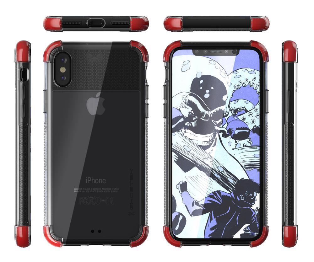 iPhone X Case, Military Grade Standard Drop Tested & Supports Wireless Charging | Ghostek Covert 2 Series – Perfect Ultra Slim Protection | Red (Color in image: Orange)