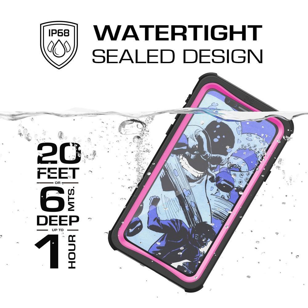 Ghostek Nautical Ultra Slim iPhone X Waterproof Case Fully Sealed Drop Resistant | Swimming Fishing Boating Snorkeling Jet Skiing Sailing Canoeing Kayaking Surfing Scuba Diving | Pink 
