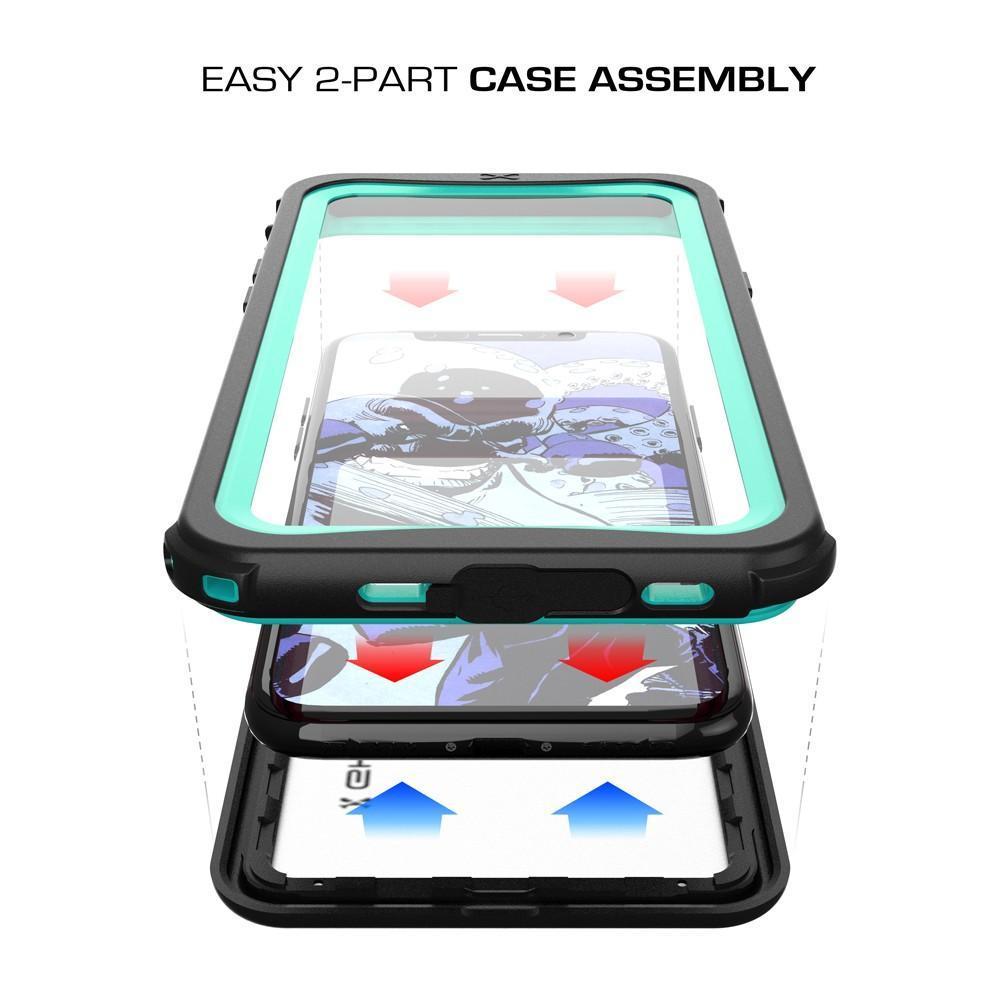 iPhone X Waterproof Case, Ghostek Nautical Series Extreme Durable Tough Cover | Hybrid Impact Rugged Outdoor Design | Teal (Color in image: White)