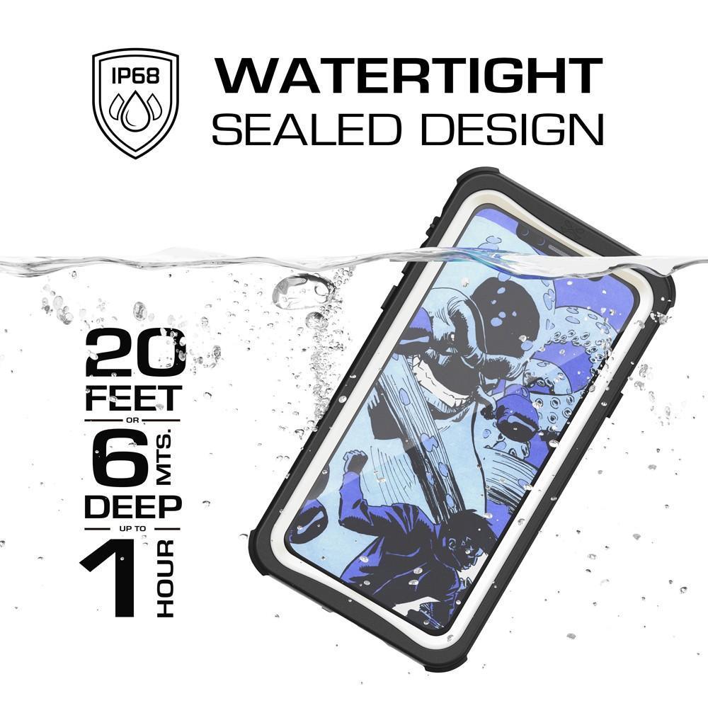 iPhone X Waterproof Case, Ghostek Nautical Series Full Body Shockproof Armor Design | Dustproof Snowproof Dirtproof Underwater Swimming Diving Floating Slim Fit Supports Wireless Charging | White 