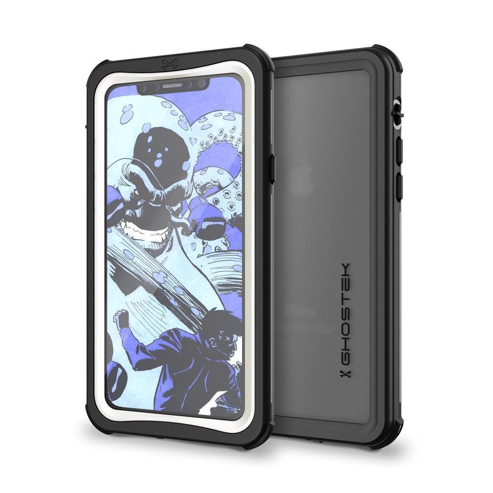 iPhone X Waterproof Case, Ghostek Nautical Series Full Body Shockproof Armor Design | Dustproof Snowproof Dirtproof Underwater Swimming Diving Floating Slim Fit Supports Wireless Charging | White