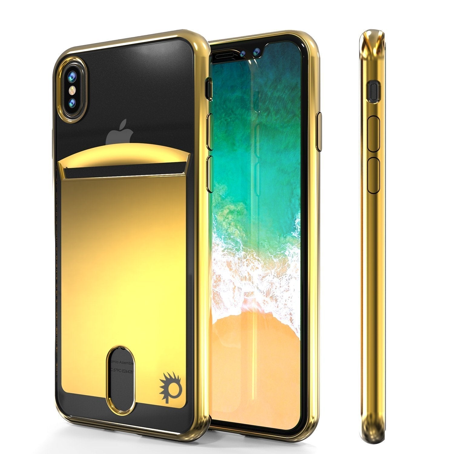 iPhone X Case, PUNKcase [LUCID Series] Slim Fit Protective Dual Layer Armor Cover W/ Scratch Resistant PUNKSHIELD Screen Protector [GOLD]
