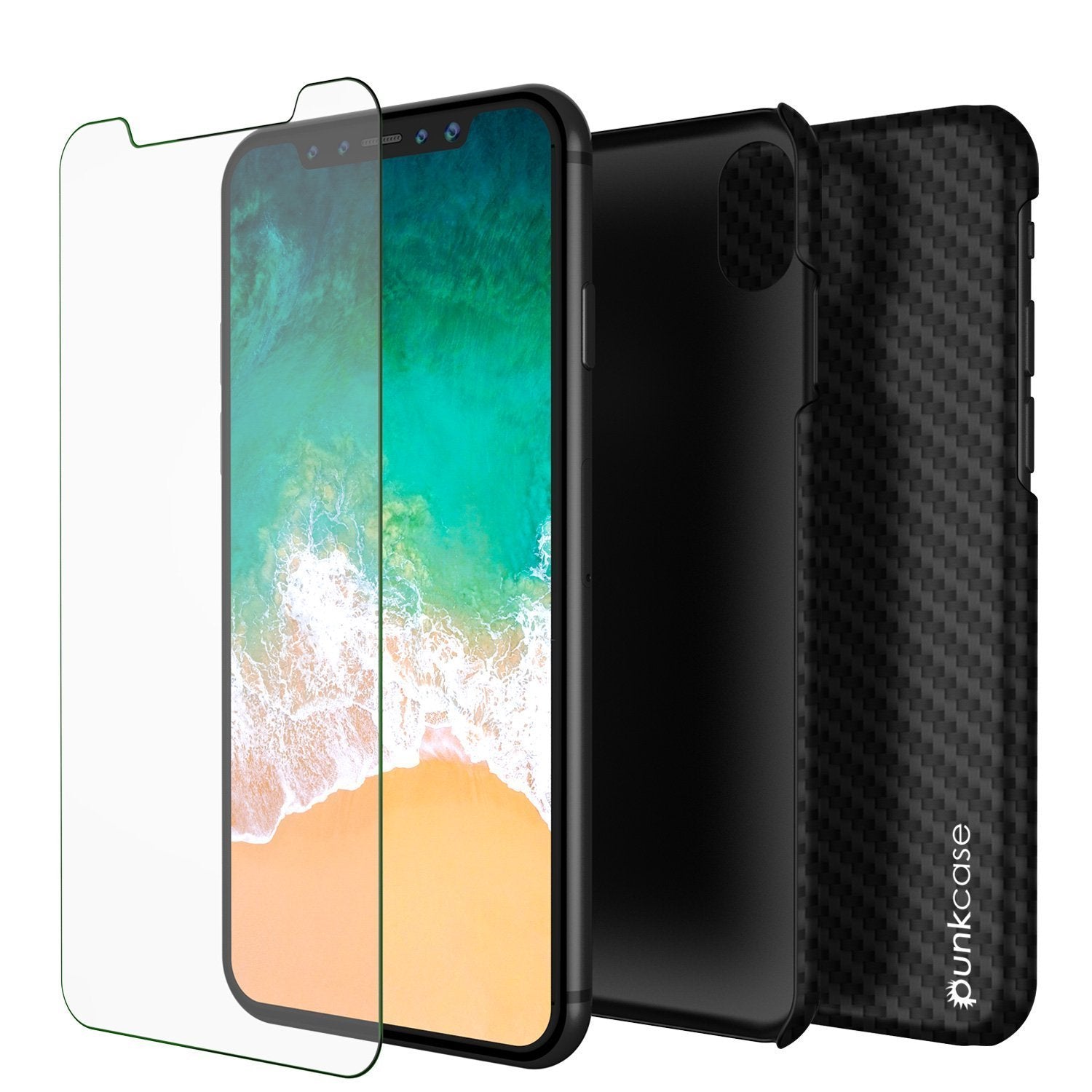 iPhone X Case, Punkcase CarbonShield, Heavy Duty & Ultra Thin 2 Piece Dual Layer [shockproof] 