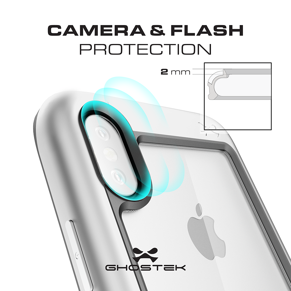 iPhone X Case, Ghostek [Atomic Slim Series] Ultimate Drop Protection Clear Back | Modern Contemporary Design | Pink (Color in image: Gold)