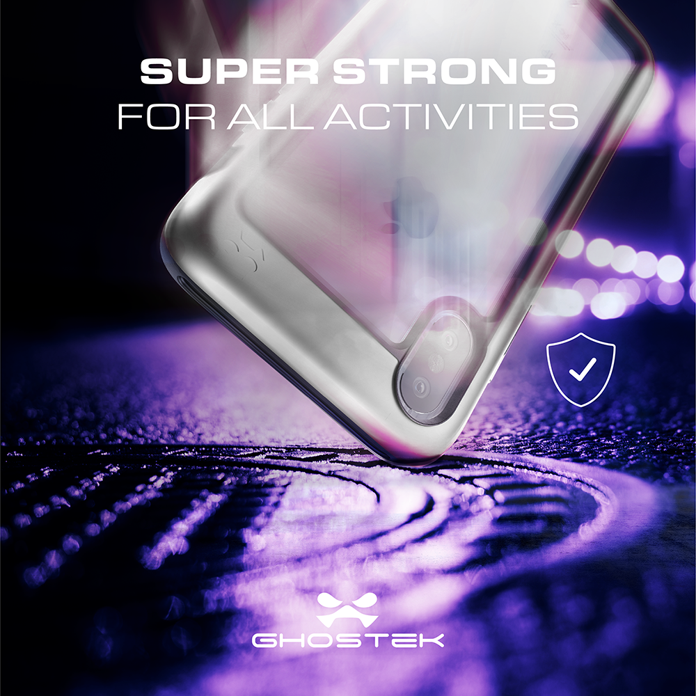 iPhone X Case, Ghostek Atomic Slim Series - Military Grade Drop Tested, Metal Aluminum Alloy Bumper + TPU & Rubber Protective Case for Apple iPhone X 2017 | Silver (Color in image: Pink)