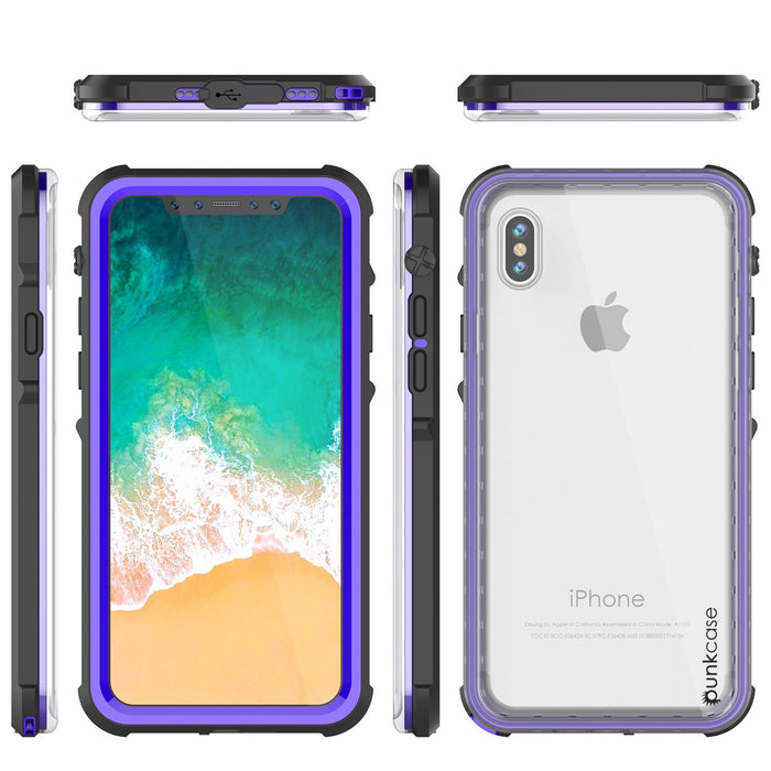 iPhone XS Max Case, PUNKCase [CRYSTAL SERIES] Protective IP68 Certified Cover [Purple]