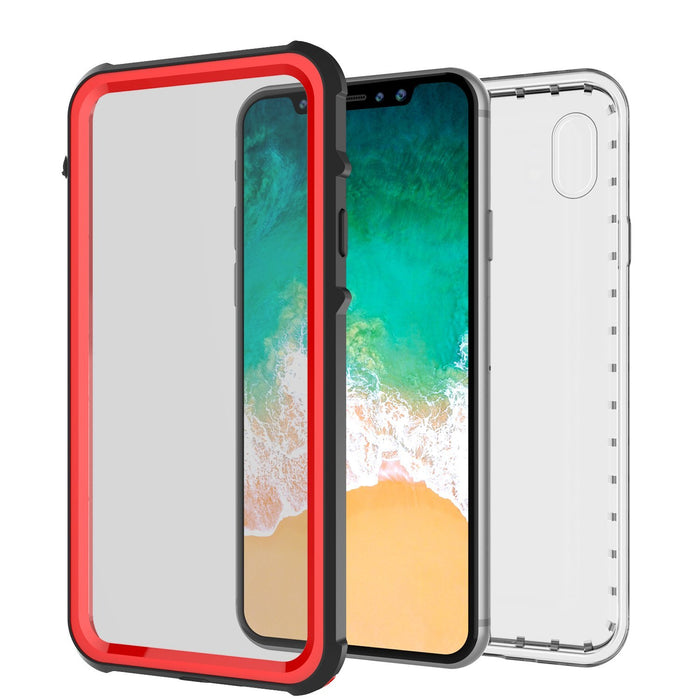 iPhone XS Max Case, PUNKCase [CRYSTAL SERIES] Protective IP68 Certified Cover [Red]