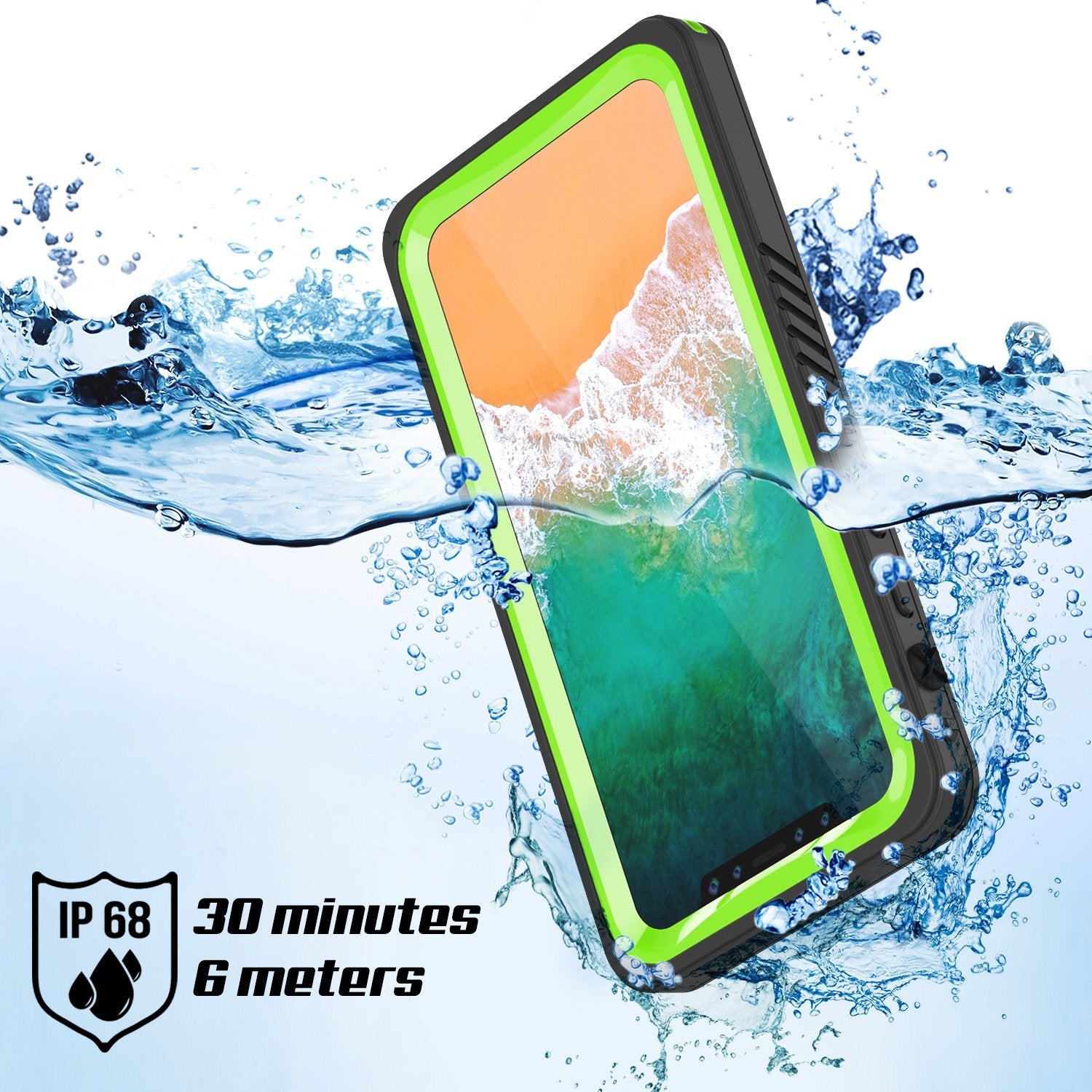 iPhone X Case, Punkcase [Extreme Series] [Slim Fit] [IP68 Certified] [Shockproof] [Snowproof] [Dirproof] Armor Cover W/ Built In Screen Protector for Apple iPhone 10 [LIGHT GREEN] (Color in image: Teal)