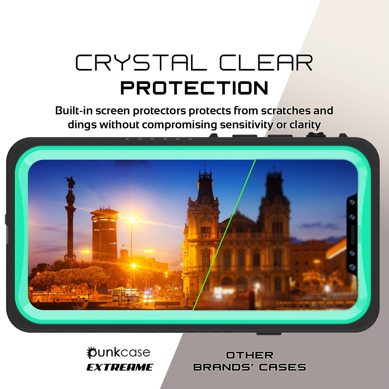 iPhone X Case, Punkcase [Extreme Series] [Slim Fit] [IP68 Certified] [Shockproof] [Snowproof] [Dirproof] Armor Cover W/ Built In Screen Protector for Apple iPhone 10 [Teal] (Color in image: Light Green)