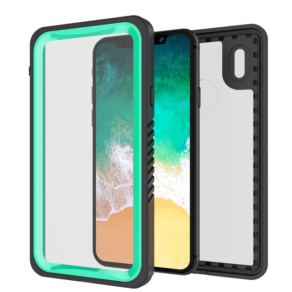 iPhone XS Max Waterproof Case, Punkcase [Extreme Series] Armor Cover W/ Built In Screen Protector [Teal] (Color in image: Light Blue)