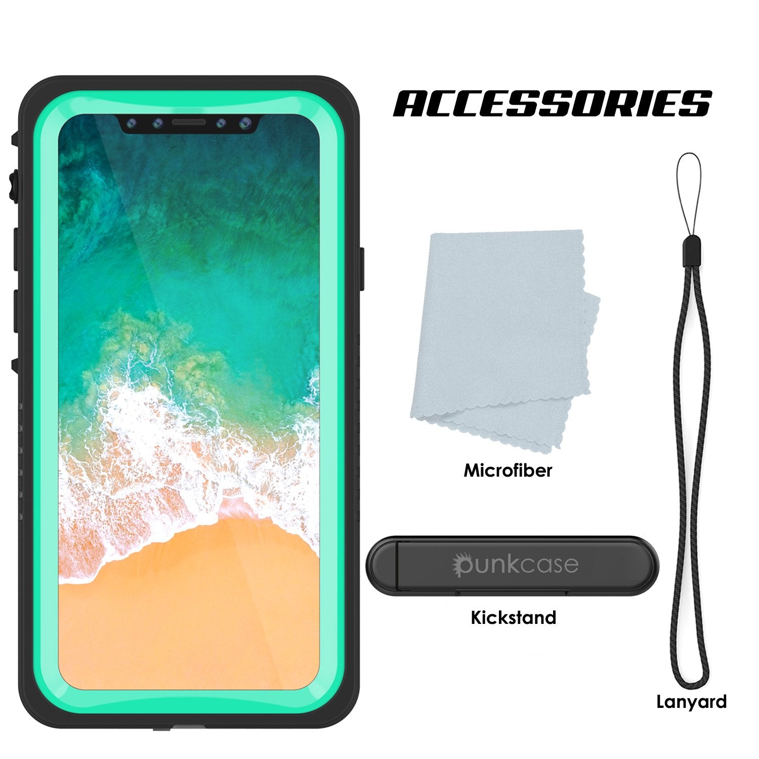 iPhone X Case, Punkcase [Extreme Series] [Slim Fit] [IP68 Certified] [Shockproof] [Snowproof] [Dirproof] Armor Cover W/ Built In Screen Protector for Apple iPhone 10 [Teal] 