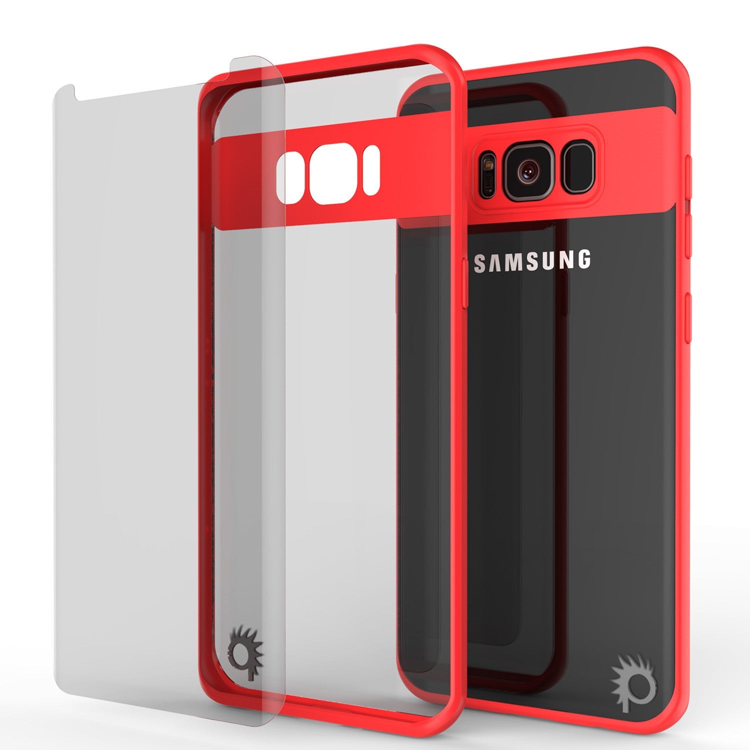 Galaxy S8 Plus Case, Punkcase [MASK Series] [RED] Full Body Hybrid Dual Layer TPU Cover W/ Protective PUNKSHIELD Screen Protector (Color in image: black)