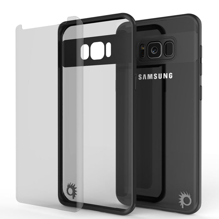 Galaxy S8 Case, Punkcase [MASK Series] [BLACK] Full Body Hybrid Dual Layer TPU Cover W/ Protective PUNKSHIELD Screen Protector (Color in image: white)