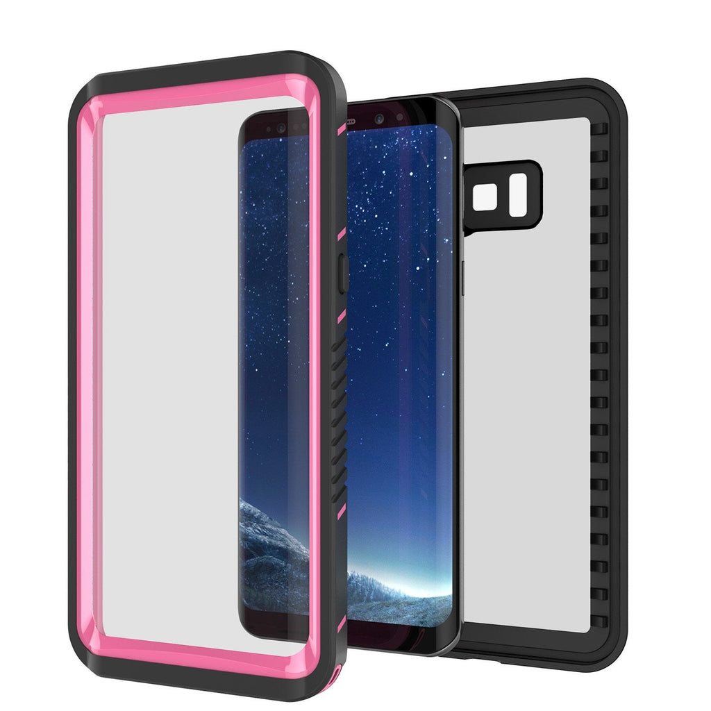 Galaxy S8 PLUS Waterproof Case, Punkcase [Extreme Series] [Slim Fit] [IP68 Certified] [Shockproof] [Snowproof] [Dirproof] Armor Cover W/ Built In Screen Protector for Samsung Galaxy S8+ [Pink] (Color in image: Black)