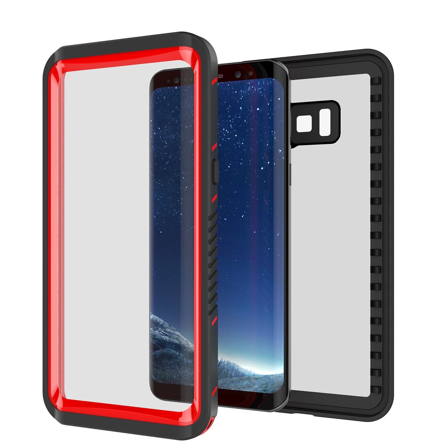 Galaxy S8 PLUS Waterproof Case, Punkcase [Extreme Series] Slim Fit, Armor Cover W/ Built In Screen Protector for Samsung Galaxy S8+ [Red]