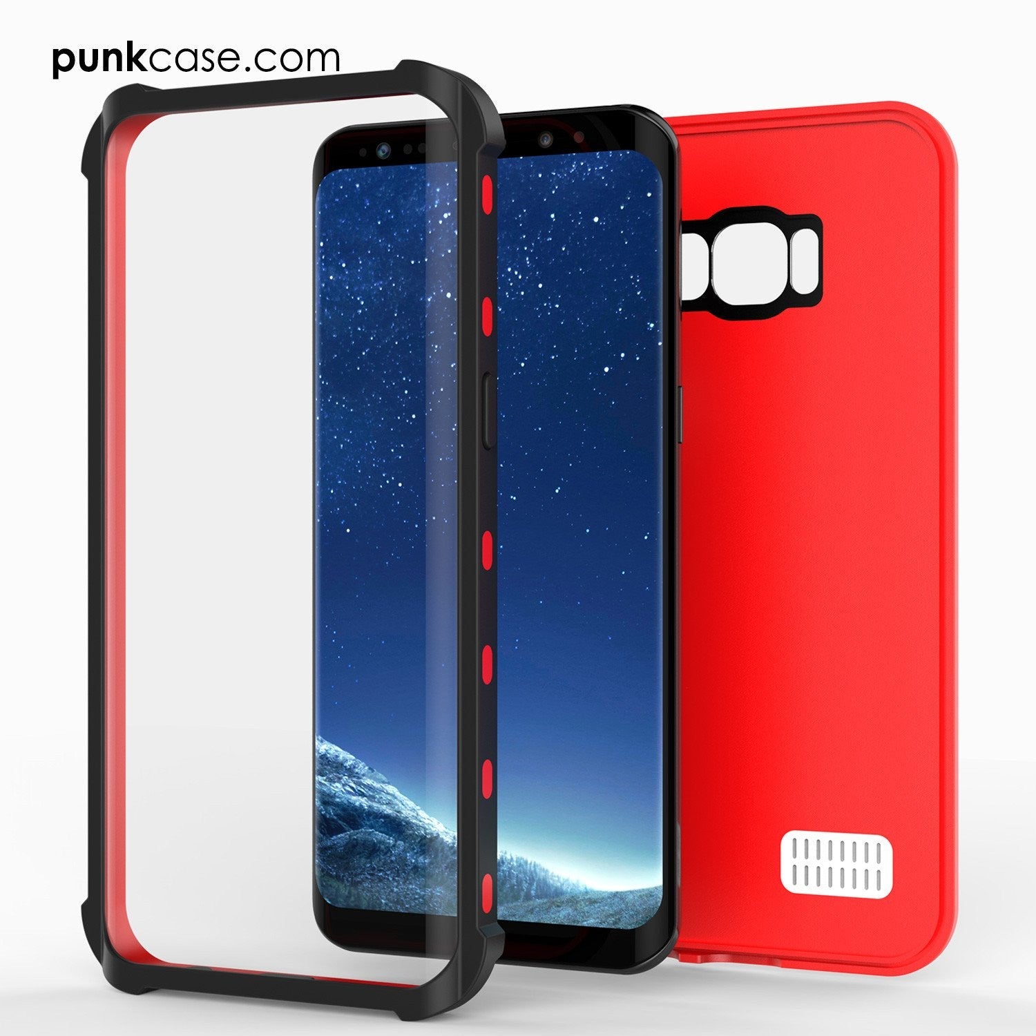 Protector [PURPLE]Galaxy S8 Waterproof Case, Punkcase [KickStud Series] [Slim Fit] [IP68 Certified] [Shockproof] [Snowproof] Armor Cover [Red] (Color in image: White)