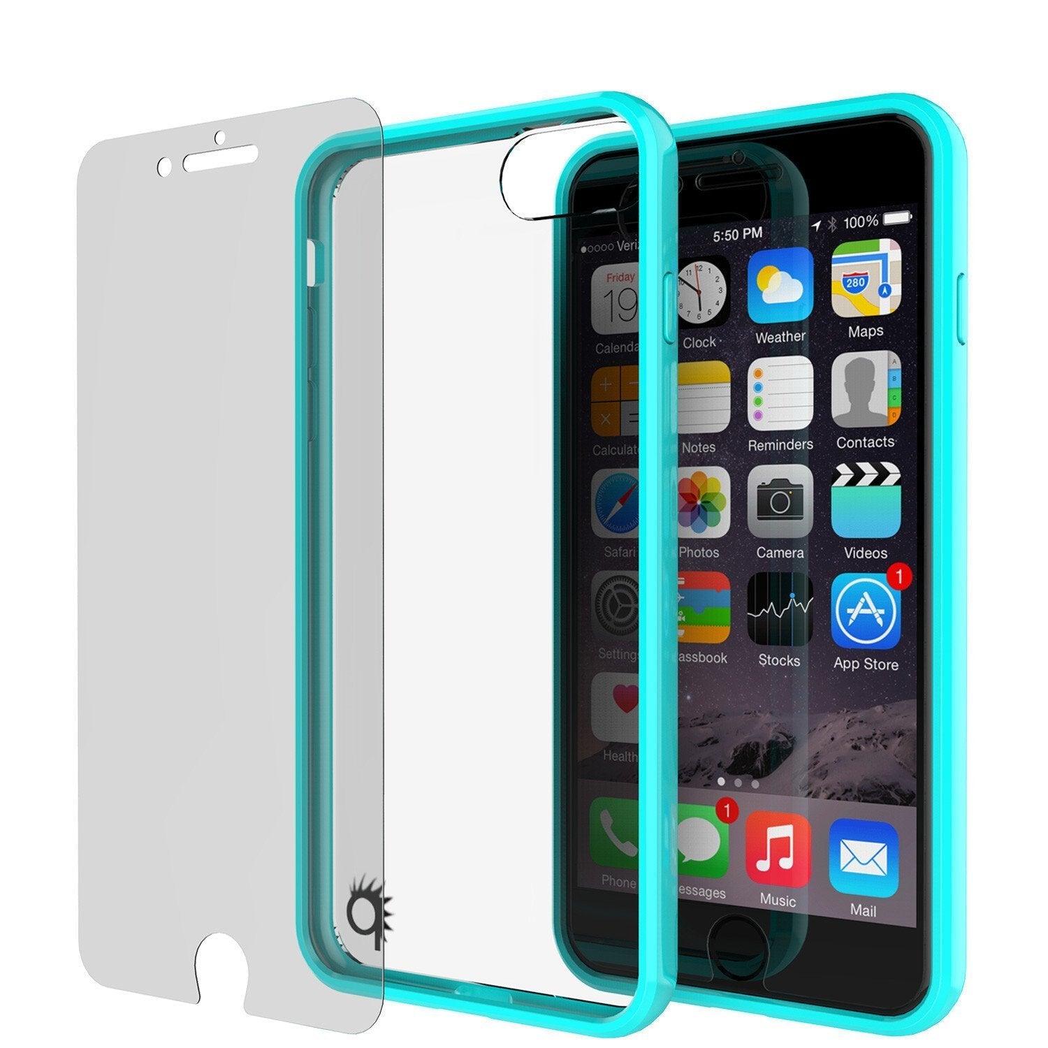 iPhone 8+ Plus Case Punkcase® LUCID 2.0 Teal Series w/ PUNK SHIELD Screen Protector | Ultra Fit (Color in image: clear)