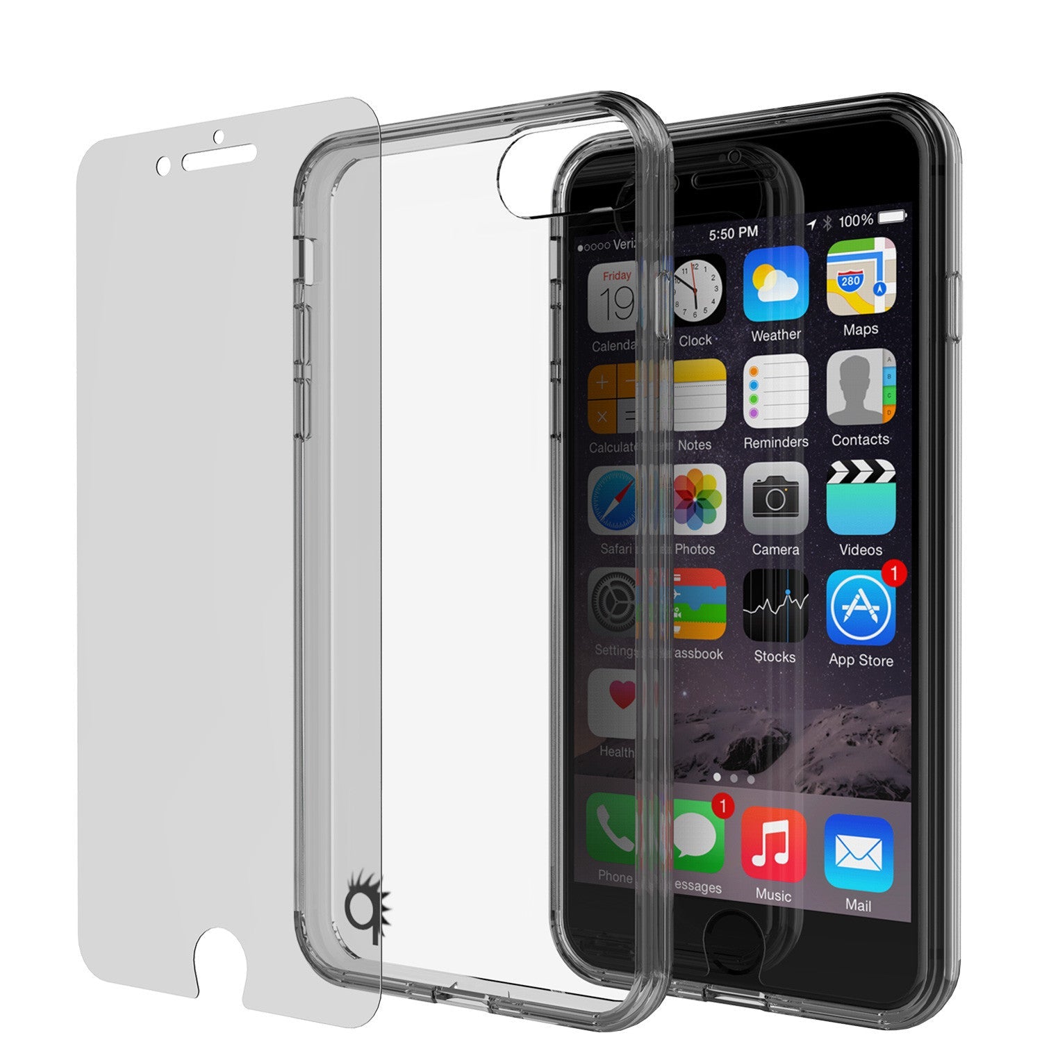 iPhone 7 Case Punkcase® LUCID 2.0 Crystal Black Series w/ PUNK SHIELD Screen Protector | Ultra Fit (Color in image: clear)