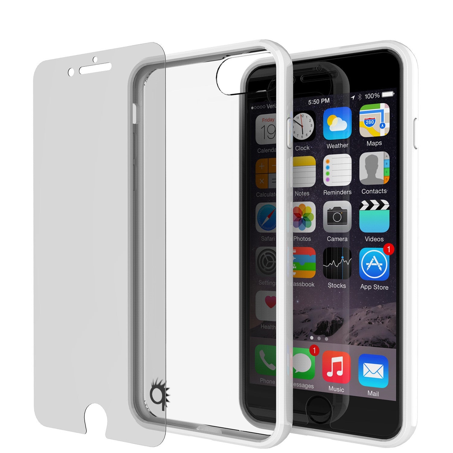 iPhone 7 Case Punkcase® LUCID 2.0 White Series w/ PUNK SHIELD Screen Protector | Ultra Fit (Color in image: clear)