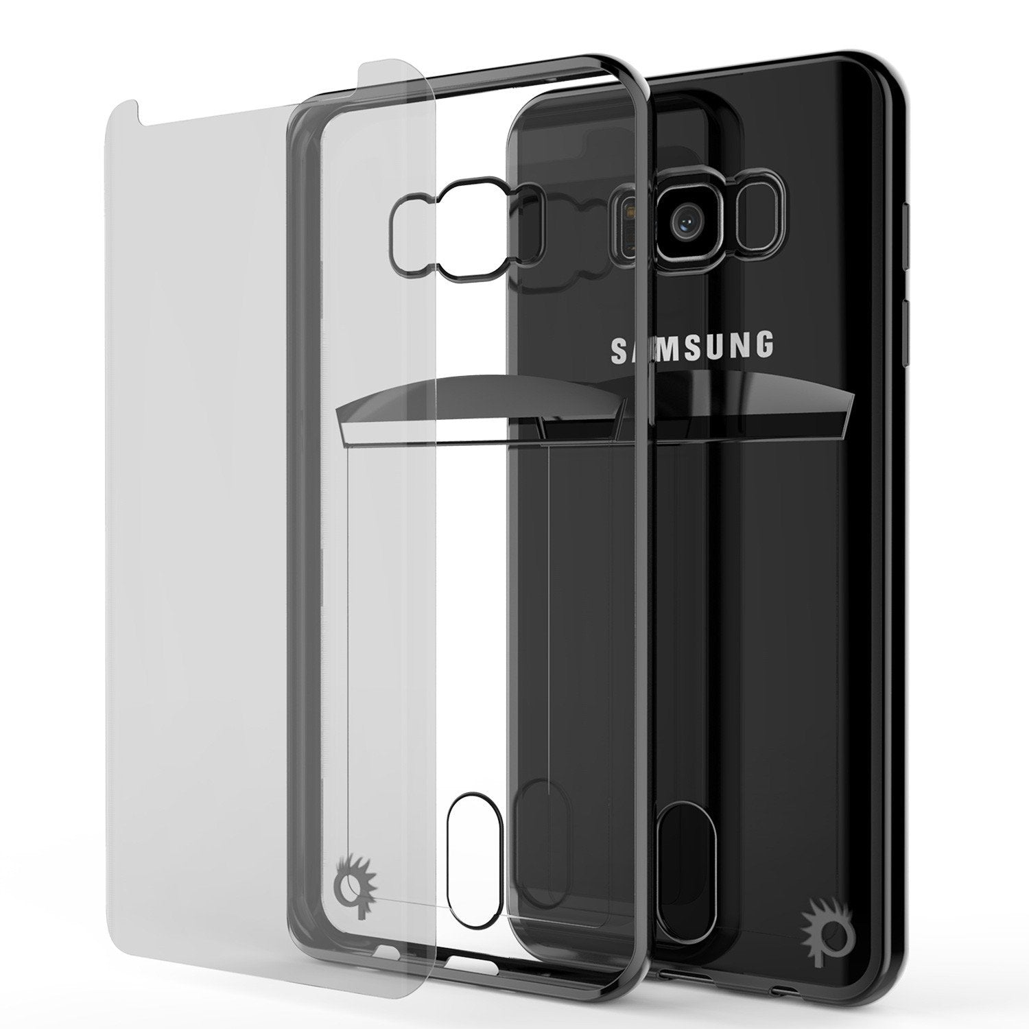 Galaxy S8 Plus Case, PUNKCASEÂ® LUCID Black Series | Card Slot | SHIELD Screen Protector | Ultra fit