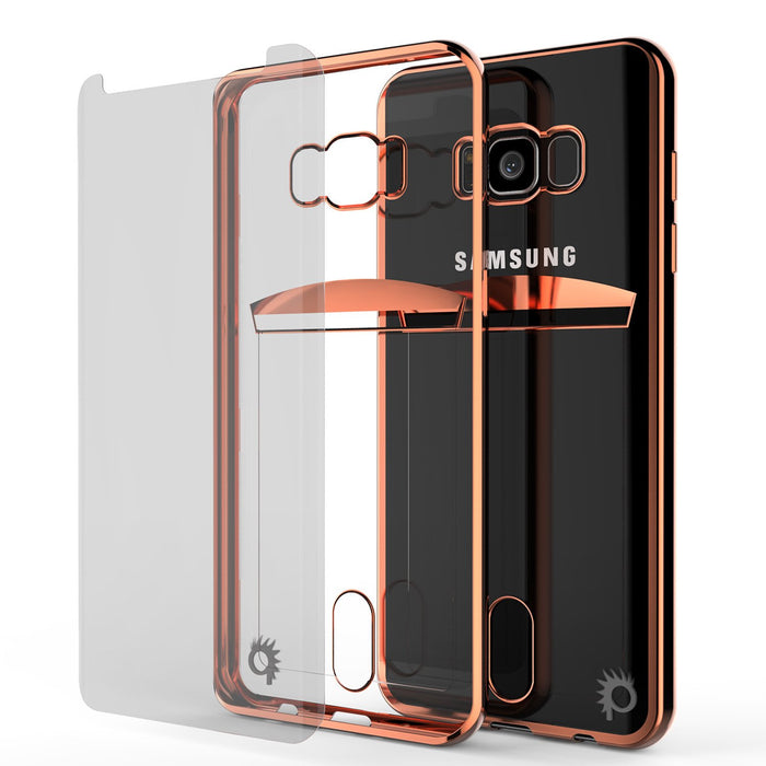 Galaxy S8 Case, PUNKCASEÂ® LUCID Rose Gold Series | Card Slot | SHIELD Screen Protector