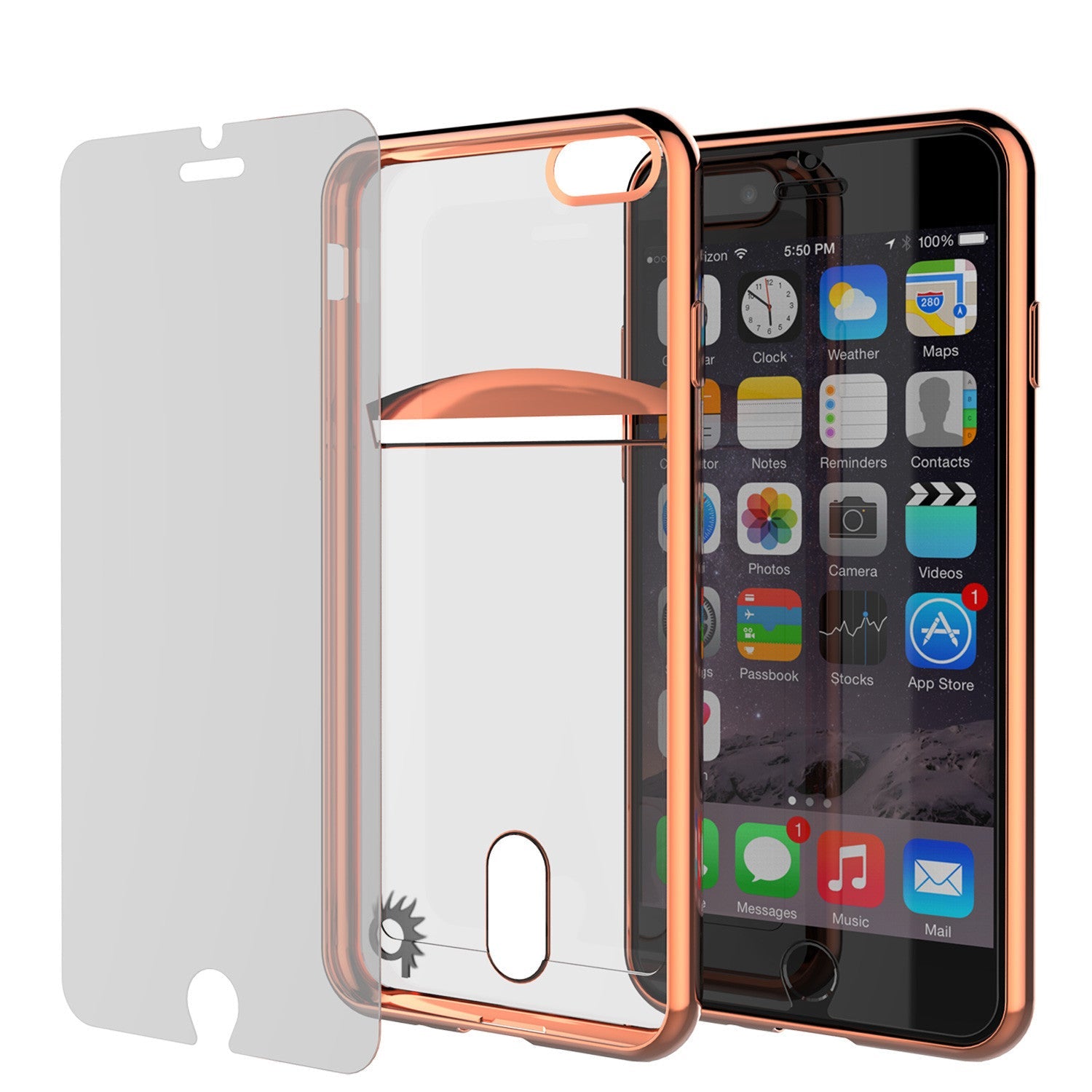 iPhone 7 Case, PUNKCASE® LUCID Rose Gold Series | Card Slot | SHIELD Screen Protector | Ultra fit (Color in image: Gold)