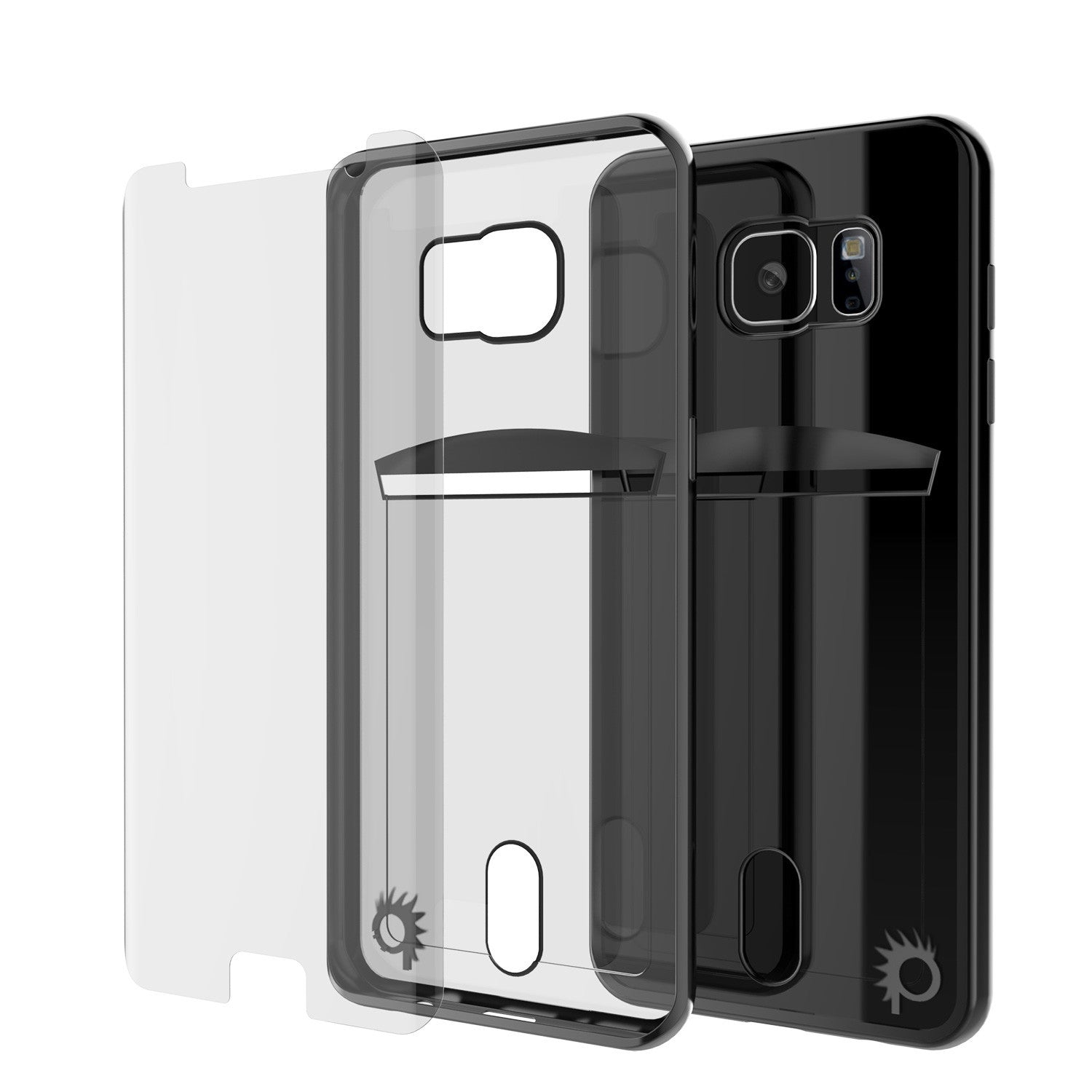 Galaxy S6 EDGE+ Plus Case, PUNKCASE® LUCID Black Series | Card Slot | SHIELD Screen Protector (Color in image: Gold)