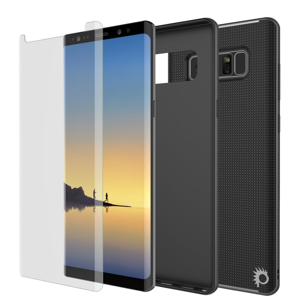 Galaxy Note 8 Case, PunkCase [Stealth Series] Hybrid 3-Piece Shockproof Dual Layer Cover [Non-Slip] [Soft TPU + PC Bumper] with PUNKSHIELD Screen Protector for Samsung Note 8 [Grey] (Color in image: Teal)