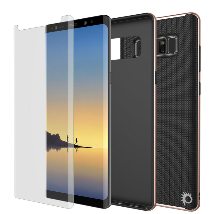 Galaxy Note 8 Case, PunkCase [Stealth Series] Hybrid 3-Piece Shockproof Dual Layer Cover [Non-Slip] [Soft TPU + PC Bumper] with PUNKSHIELD Screen Protector for Samsung Note 8 [Rose Gold] (Color in image: Teal)