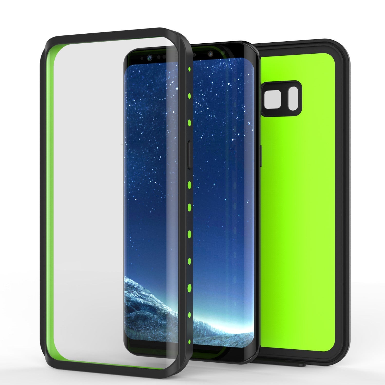 Galaxy S8 Waterproof Case PunkCase StudStar Light Green Thin 6.6ft Underwater IP68 ShockProof (Color in image: white)