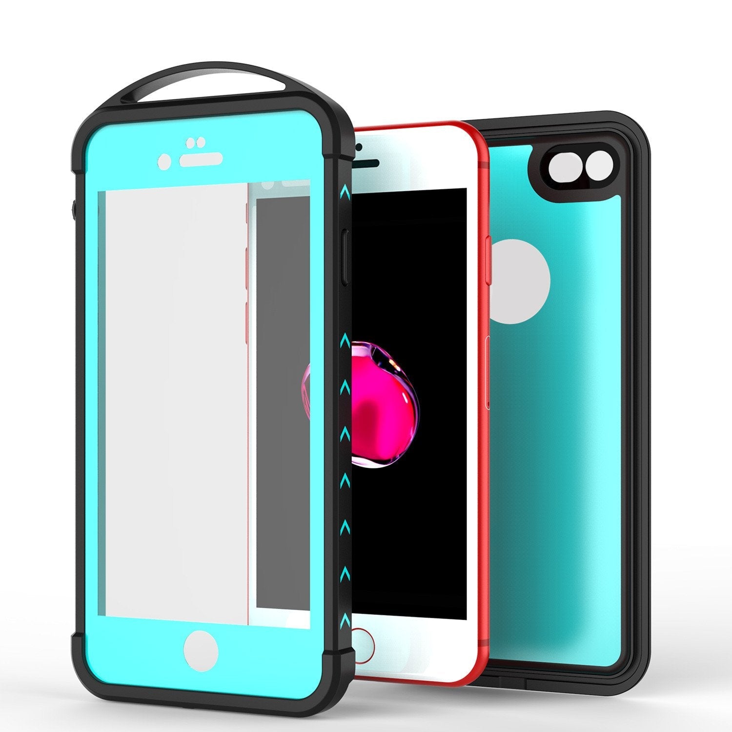 iPhone 7 Waterproof Case, Punkcase ALPINE Series, Teal | Heavy Duty Armor Cover (Color in image: black)